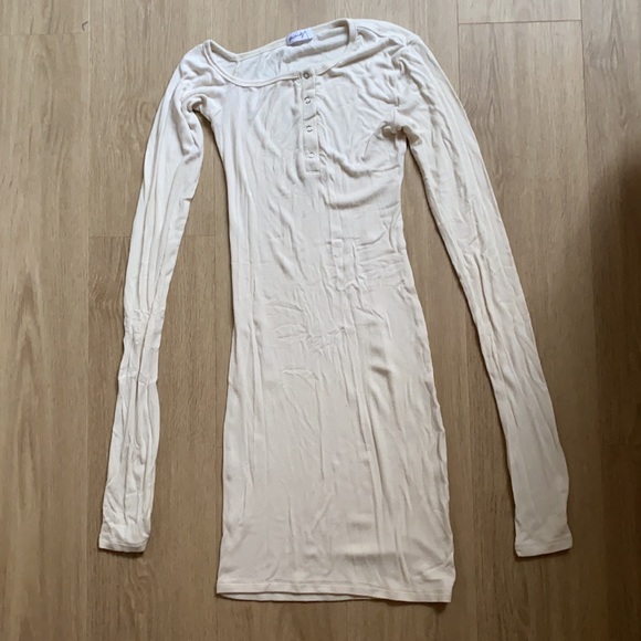The Line by K Rori Mini Dress Ribbed Knit Cream - Picture 2 of 5
